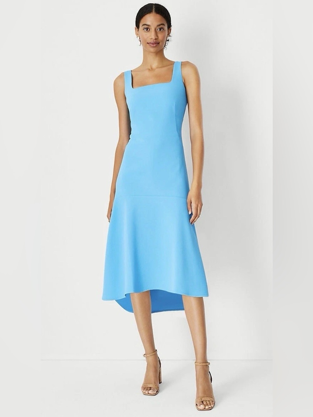 NWT Ann Taylor Turquoise Square Neck Dress Size 6